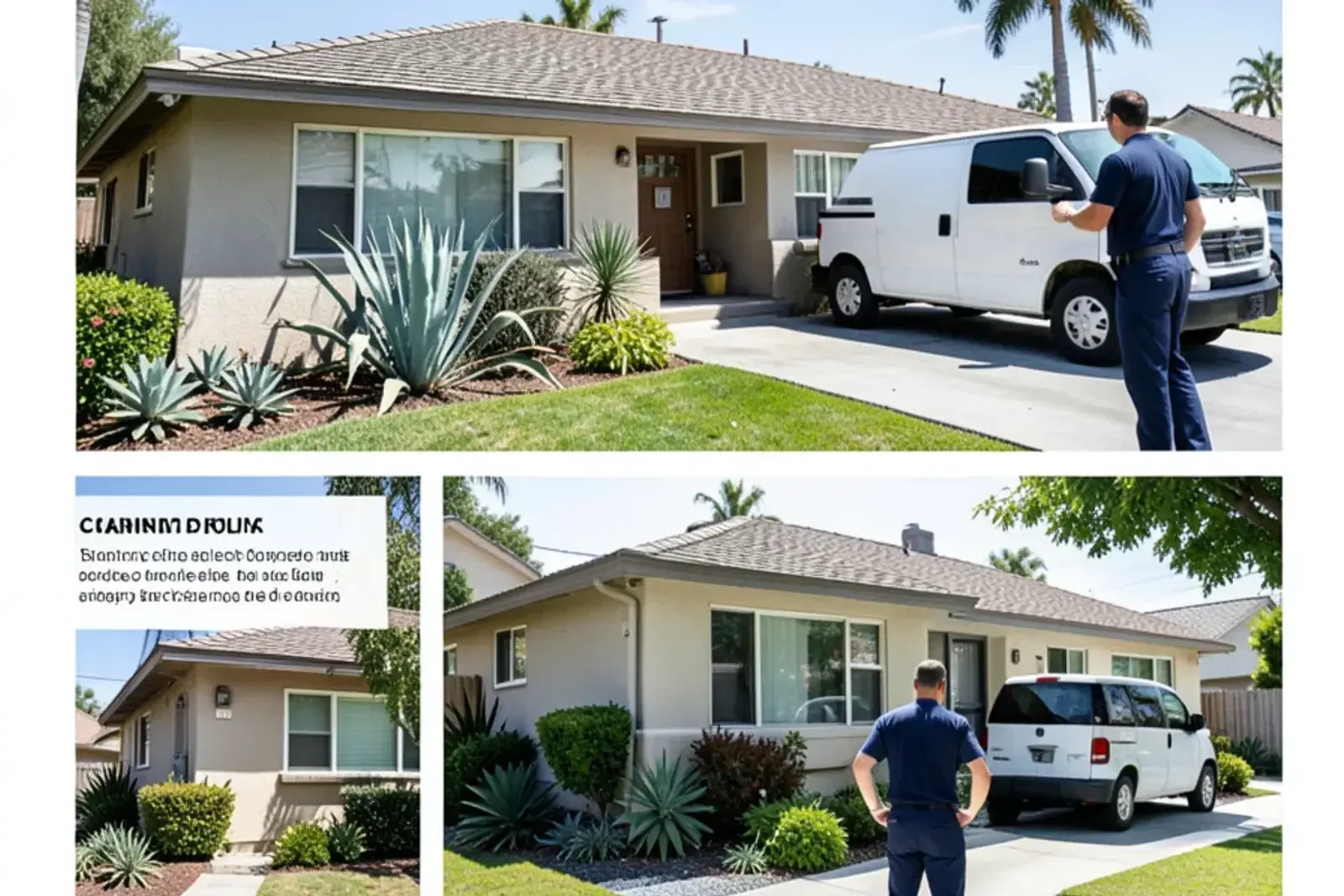 Single-story 1950s Carrier Row tract home with a low-pitched roofline in Los Alamitos