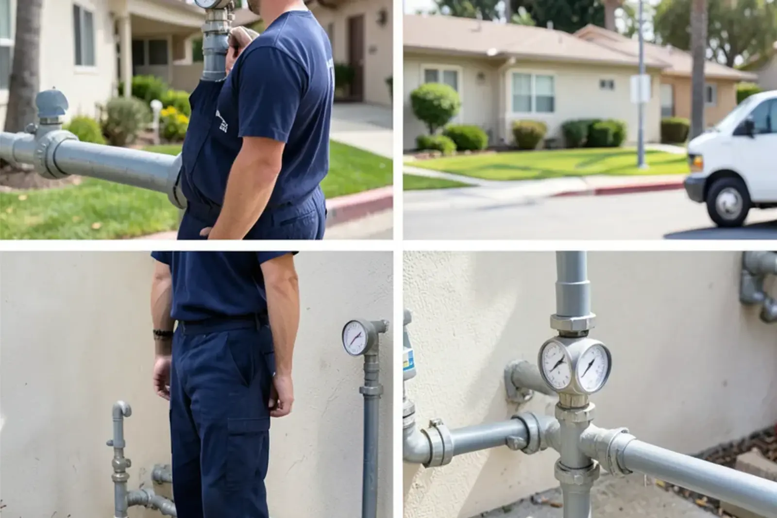 Completed backflow testing project undergoing final verification testing