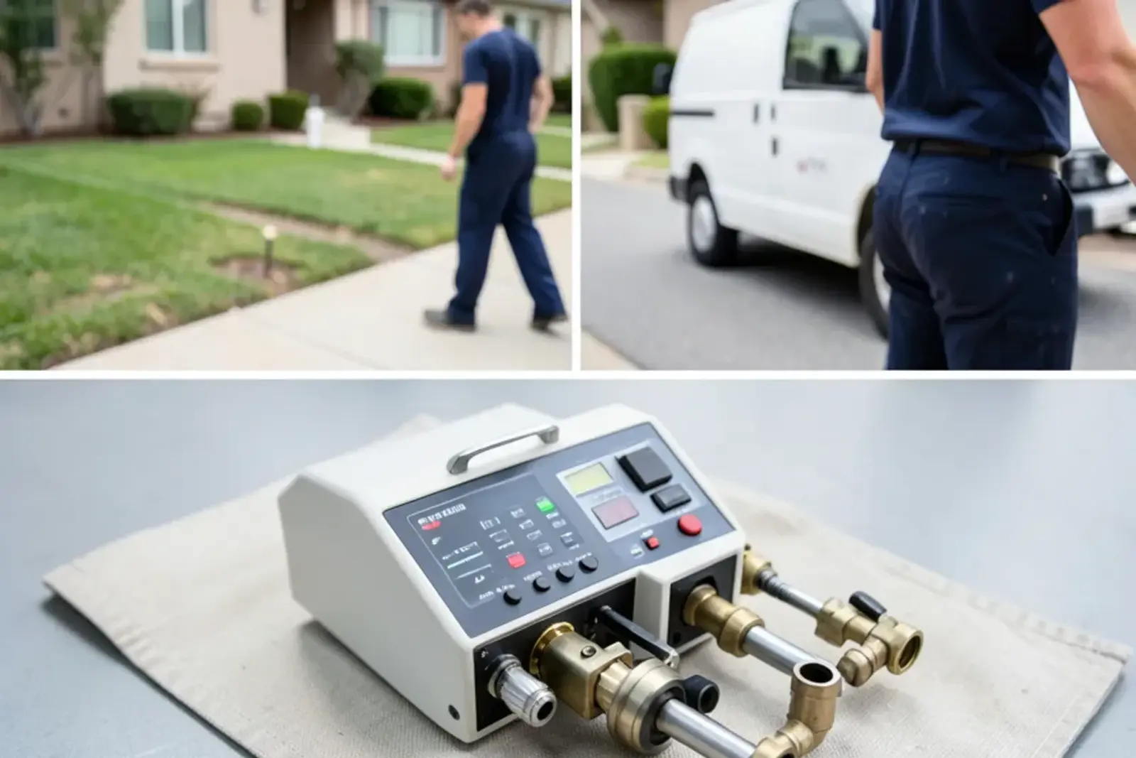 Specialized diagnostic instruments used during commercial plumbing testing