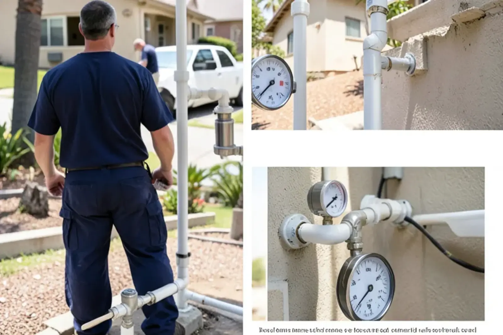 Completed drain cleaning project undergoing final verification testing