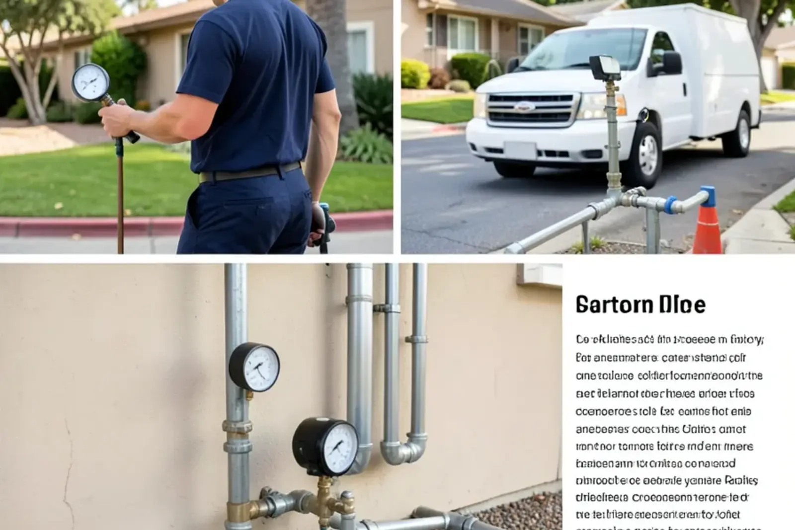 Completed emergency plumbing project undergoing final verification testing