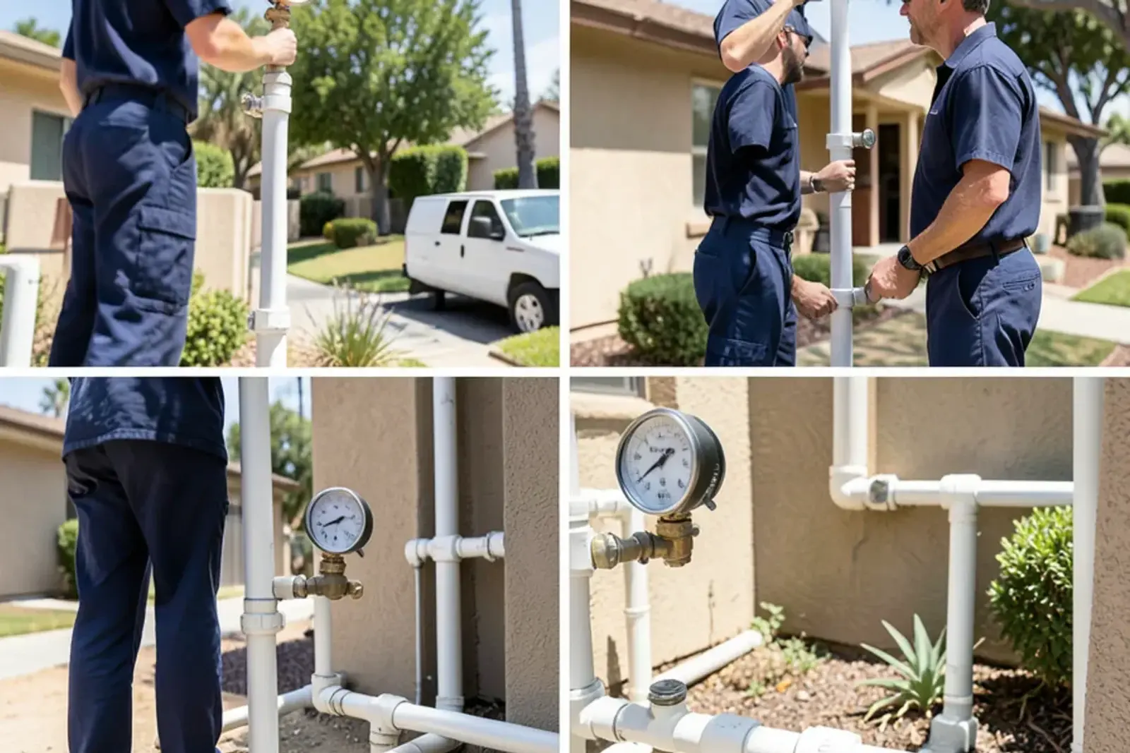 Completed faucet repair project undergoing final verification testing
