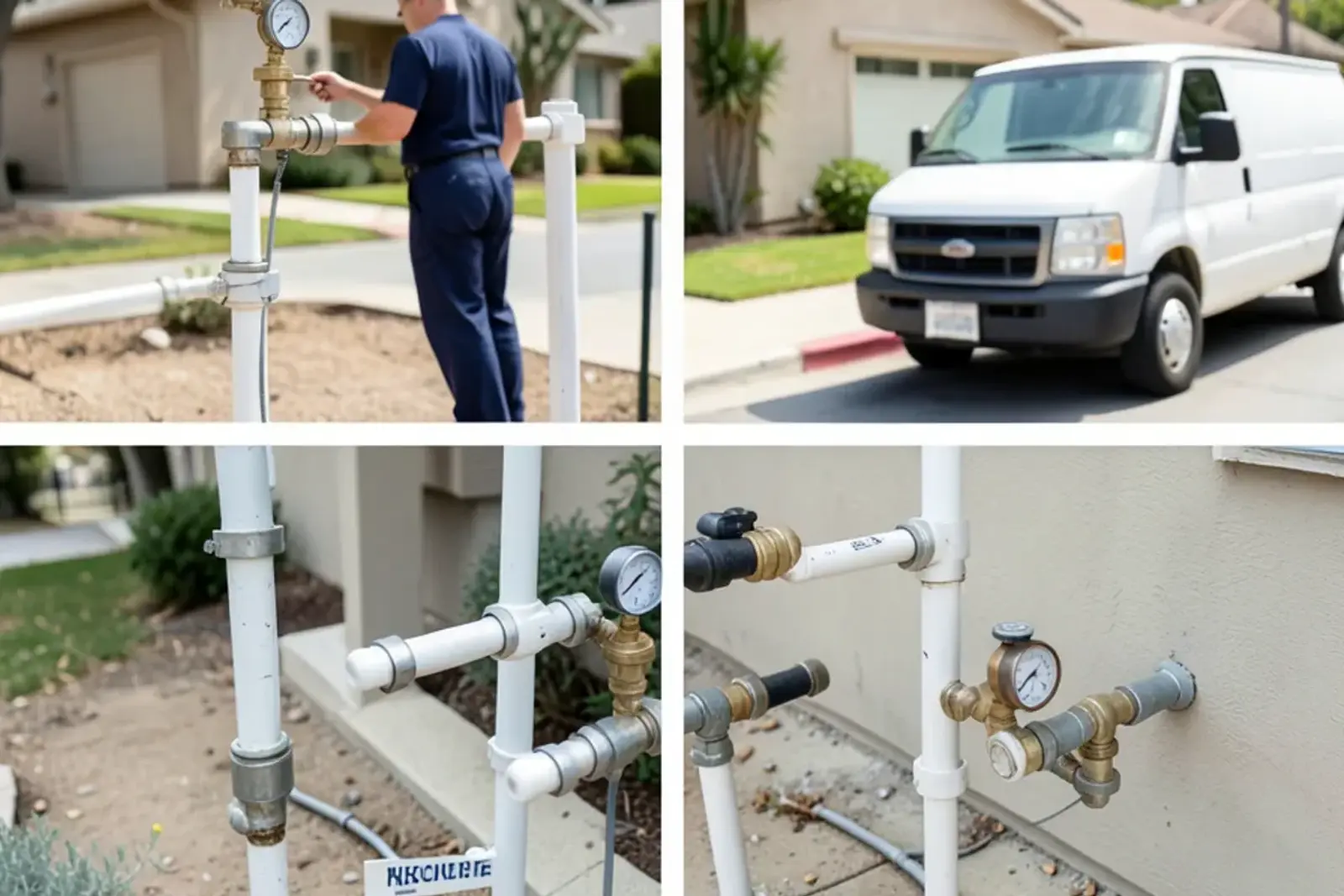 Completed sewer line repair project undergoing final verification testing