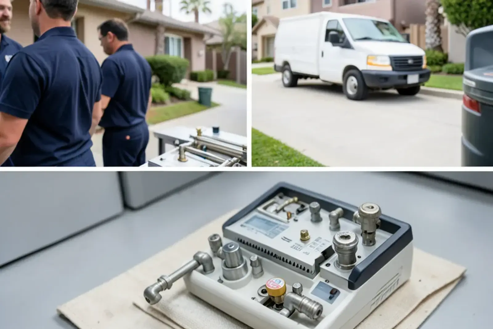 Specialized diagnostic instruments used during slab leak repair testing