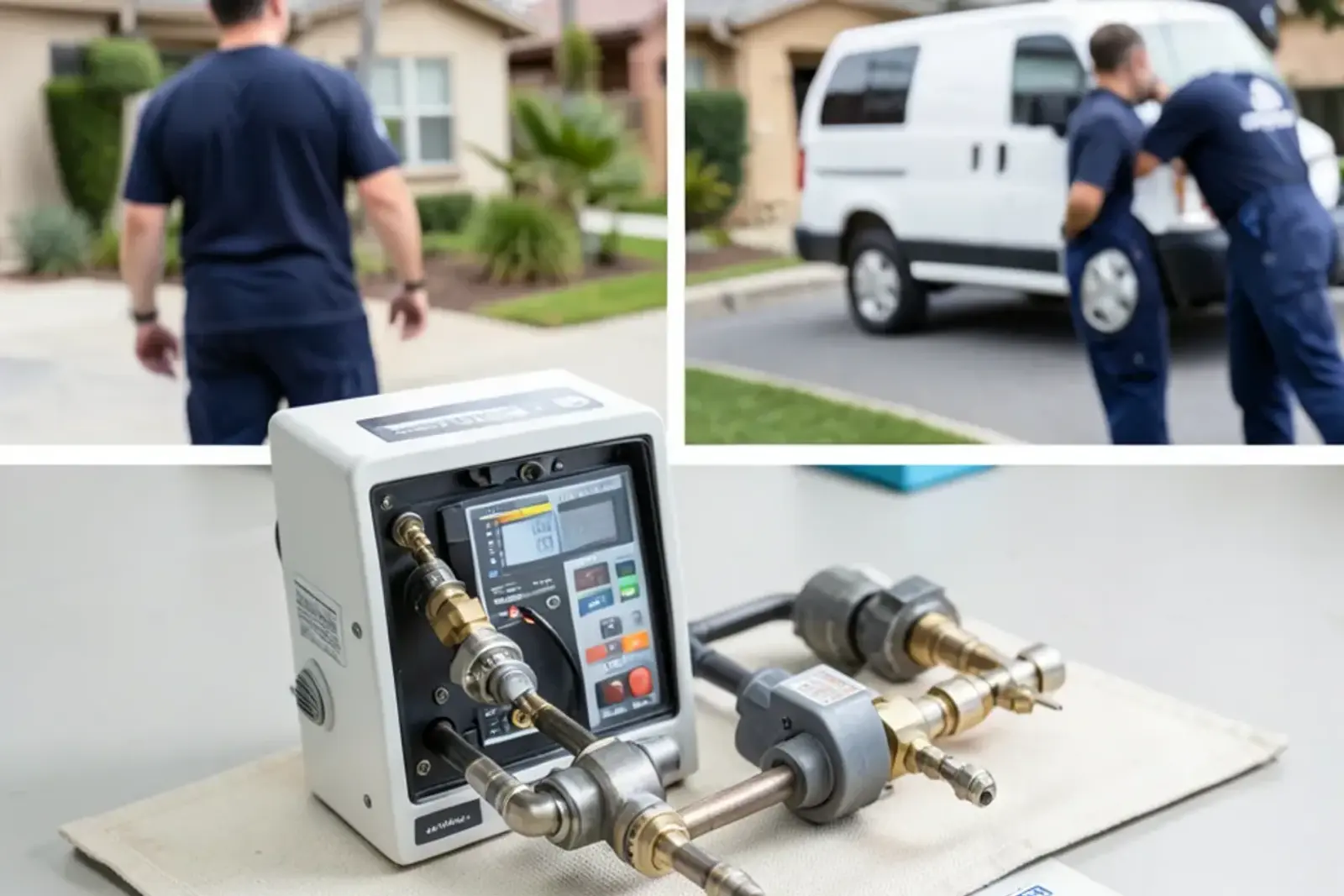 Specialized diagnostic instruments used during water heater installation testing