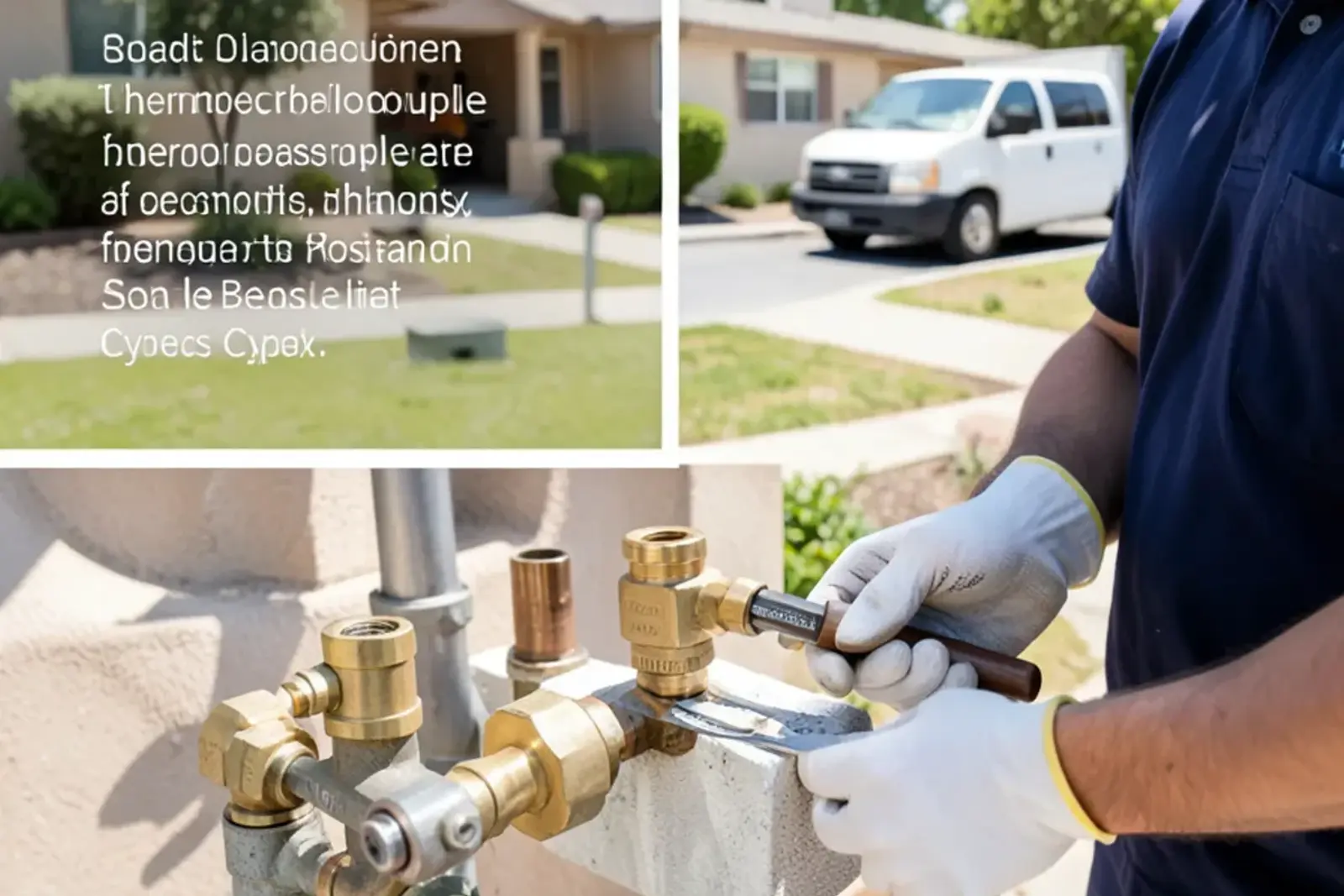 Plumber installing durable water heater repair components in a home