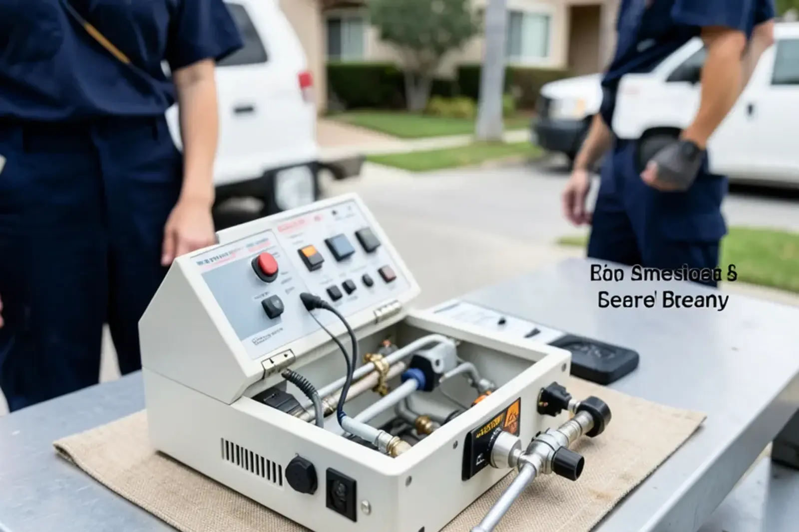 Specialized diagnostic instruments used during water line repair testing