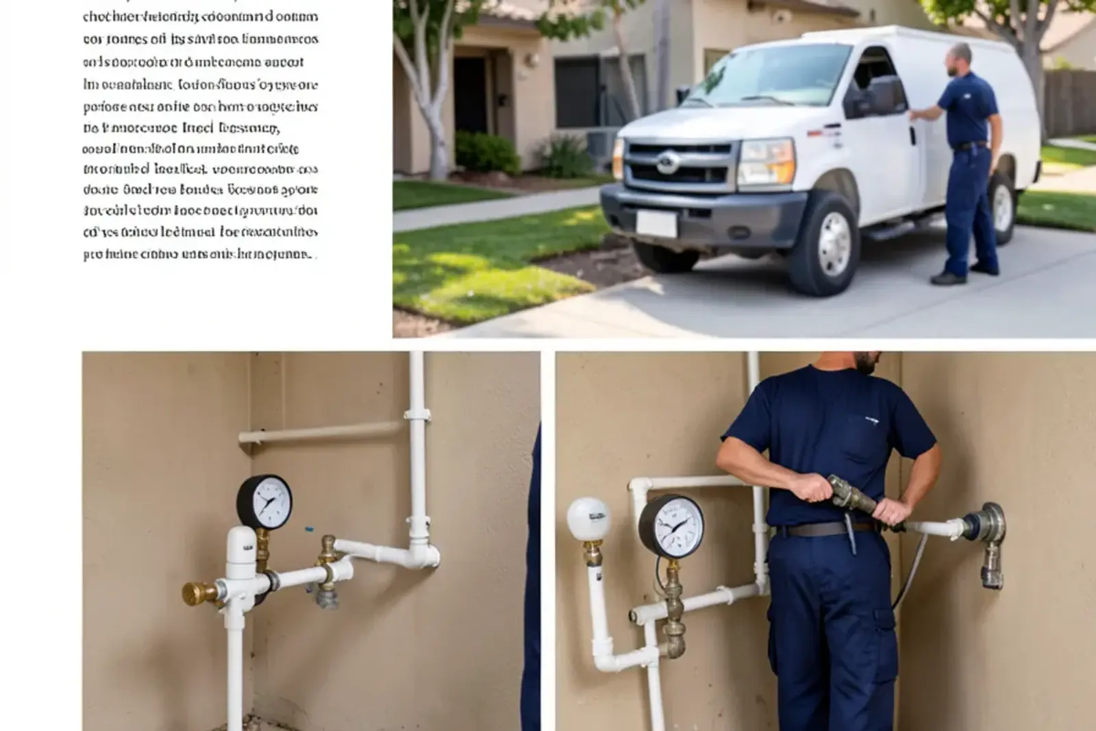 Completed water line repair project undergoing final verification testing